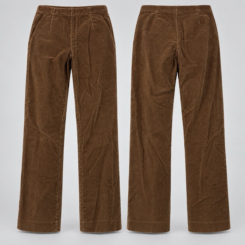 Eddie Bauer Pants Womens 12 Brown Corduroy Bremerton Fit Made in Hong Kong36x29
